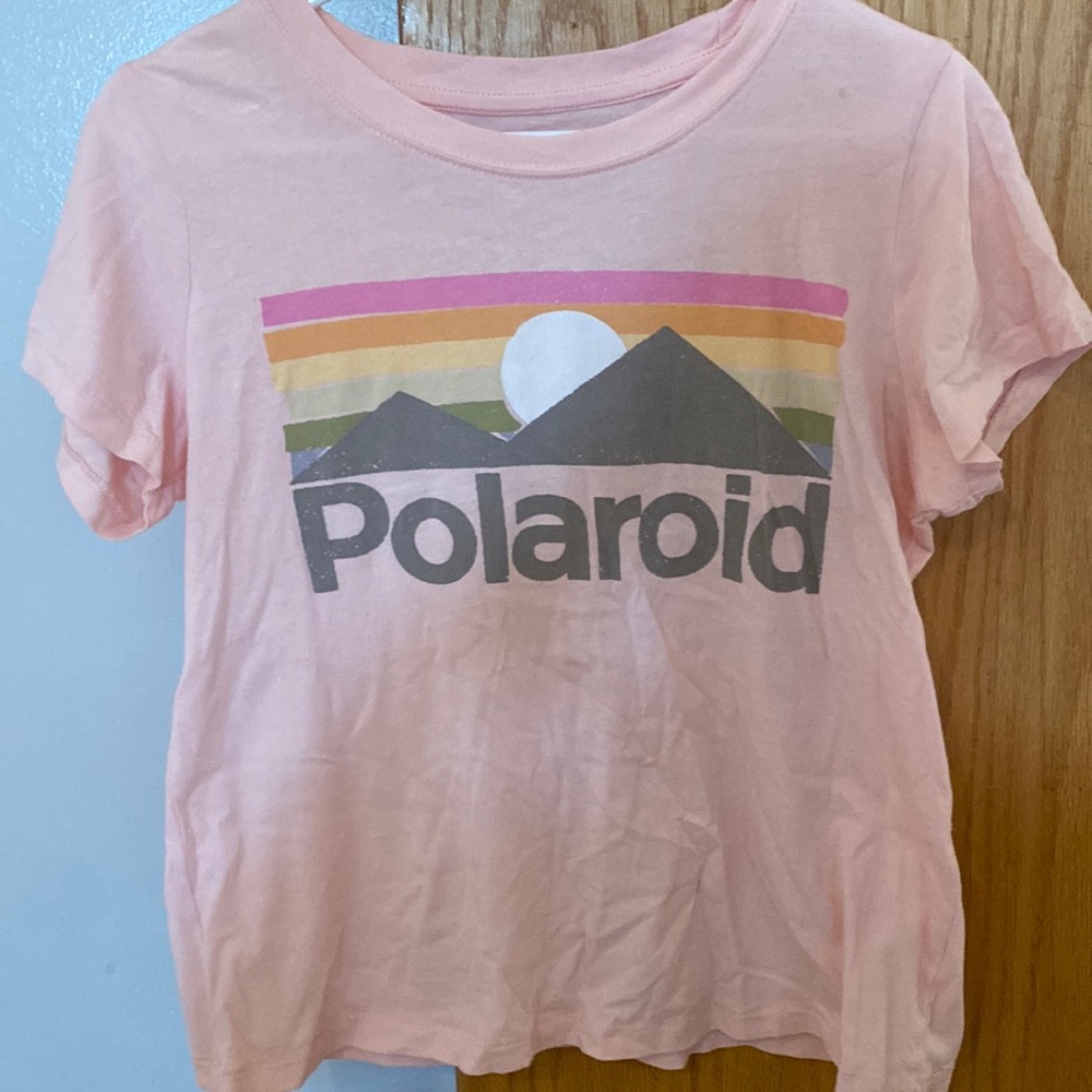 Pink Polaroid Adult small long sleeve tee shirt red gold black Victoria’s Secret